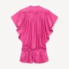 Übergroßes Plisseekleid aus Seidenfloss