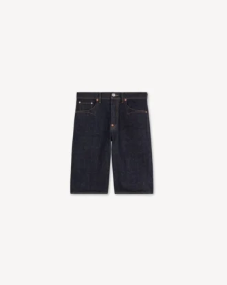 Bermudashorts im Boyfriend-Stil mit niedriger Taille aus japanischem Denim