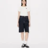 Bermudashorts im Boyfriend-Stil mit niedriger Taille aus japanischem Denim