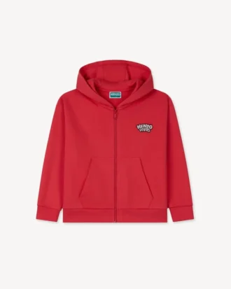 Bestickte Jogging-Strickjacke „Happy Sweet“ aus French Terry