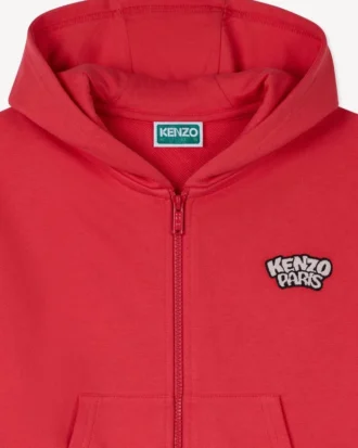 Bestickte Jogging-Strickjacke „Happy Sweet“ aus French Terry