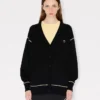 Bestickte Strickjacke „Boke Flower 2.0“ aus Woll-Baumwollmischung