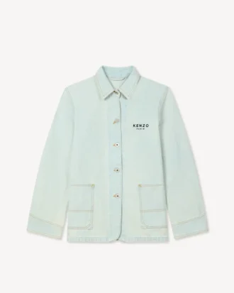 Bestickte Workwear-Jacke „Boke Flower“ aus japanischem Denim