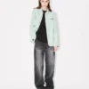 Bestickte Workwear-Jacke „Boke Flower“ aus japanischem Denim