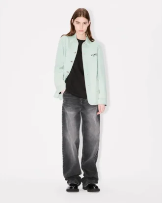 Bestickte Workwear-Jacke „Boke Flower“ aus japanischem Denim