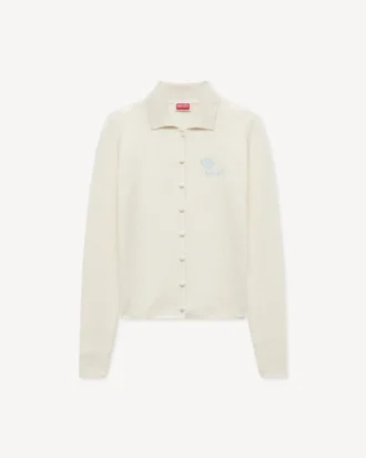 Bestickter Cardigan „Kenzo Tulip“ aus flauschiger Baumwolle