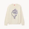 Bestickter Pullover „Kenzo Tulip“ aus Wolle und Baumwolle