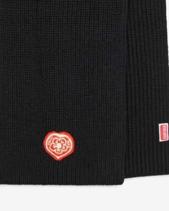 Bestickter Schal „Kenzo Boke Heart“ aus Wolle und Baumwolle