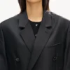 Blazer mit spitzem Revers aus Schurwolle und Seide
