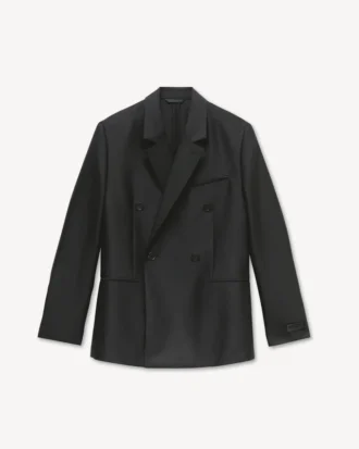 Blazer mit spitzem Revers aus Schurwolle und Seide