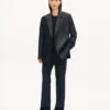 Blazer mit spitzem Revers aus Schurwolle und Seide