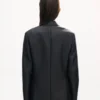 Blazer mit spitzem Revers aus Schurwolle und Seide