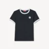 „Boke Flower 2.0“ besticktes T-Shirt aus Rippstrick