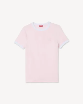 „Boke Flower 2.0“ besticktes T-Shirt aus Rippstrick