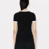 „Boke Flower 2.0“ besticktes T-Shirt aus Rippstrick