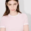 „Boke Flower 2.0“ besticktes T-Shirt aus Rippstrick