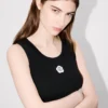 „Boke Flower 2.0“ besticktes Tanktop aus Baumwolle
