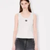 „Boke Flower 2.0“ besticktes Tanktop aus Viskosemischung