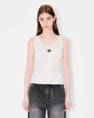 „Boke Flower 2.0“ besticktes Tanktop aus Viskosemischung