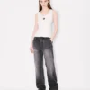 „Boke Flower 2.0“ besticktes Tanktop aus Viskosemischung