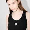 „Boke Flower 2.0“ besticktes Tanktop aus Viskosemischung