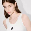 „Boke Flower 2.0“ besticktes Tanktop aus Viskosemischung