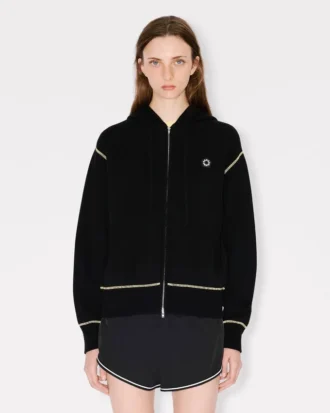 „Boke Flower 2.0“ Kapuzenpullover mit Reißverschluss aus Woll-Baumwollmischung