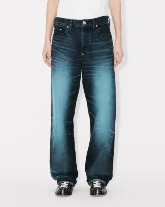 Boyfriend-Jeans mit niedriger Taille aus japanischem Denim