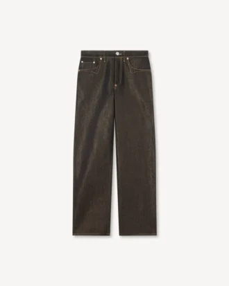 Boyfriend-Jeans mit niedriger Taille aus japanischem Lurex-Denim