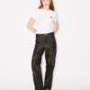 Boyfriend-Jeans mit niedriger Taille aus japanischem Lurex-Denim