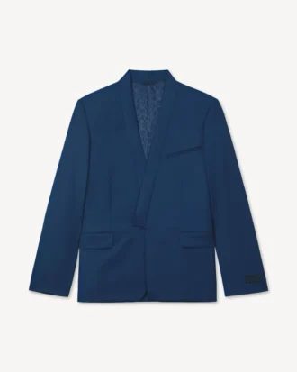 Einreihige, maßgeschneiderte Kimono-Jacke aus Schurwolle