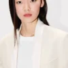 Einreihiger Kimono-Blazer aus Schurwolle