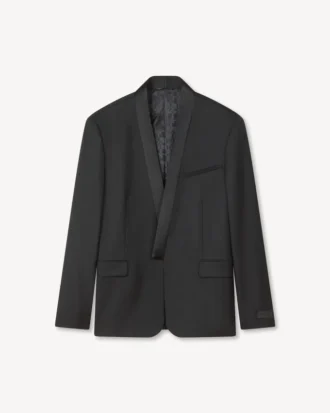 Einreihiger, taillierter Kimono-Blazer aus Schurwolle