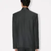Einreihiger, taillierter Kimono-Blazer aus Schurwolle