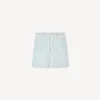 Gerade geschnittene Shorts aus Chambray in Stone Bleach