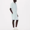 Gerade geschnittene Shorts aus Chambray in Stone Bleach