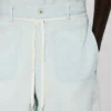 Gerade geschnittene Shorts aus Chambray in Stone Bleach