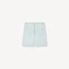 Gerade geschnittene Shorts aus Chambray in Stone Bleach