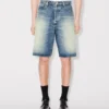 Gerade geschnittene Shorts aus japanischem Denim
