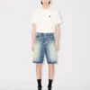 Gerade geschnittene Shorts aus japanischem Denim