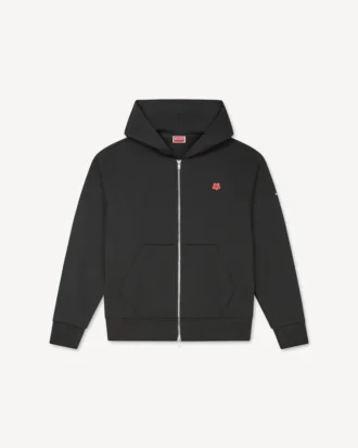 Hoodie mit Reißverschluss und „Boke Flower“-Stickerei aus Baumwolle