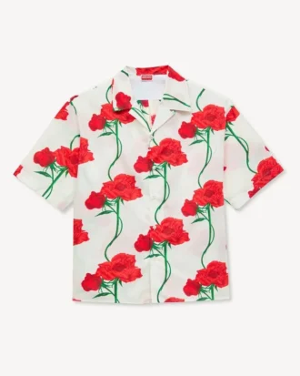Kenzo Archive Rose‘ Hawaiihemd mit kurzen Ärmeln aus Baumwolle