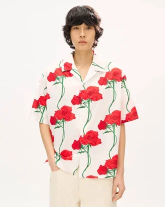 Kenzo Archive Rose‘ Hawaiihemd mit kurzen Ärmeln aus Baumwolle