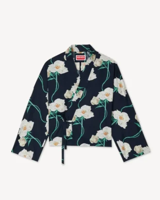 Kenzo Archive Rose‘ Light Kimono-Jacke aus Baumwolle