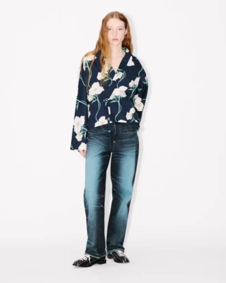 Kenzo Archive Rose‘ Light Kimono-Jacke aus Baumwolle