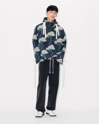 Kenzo Archive Rose‘ Militärparka aus technischem Taft
