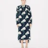 Kenzo Archive Rose‘ Oversized-Plisseekleid aus Baumwolle und Seide