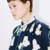 Kenzo Archive Rose‘ Oversized-Plisseekleid aus Baumwolle und Seide