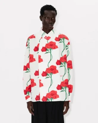 Kenzo Archive Rose‘ Zweireihiges Hemd aus Baumwolle