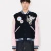 Kenzo Badges‘ bestickte College-Jacke aus Wolle